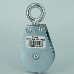 2″ Swivel Eye Pulley Block 1 Sheave for 3/16” Rope