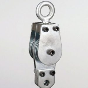 2-1/2″ Deadman Swivel Eye Block; 2 Sheaves; 1/8” Rope