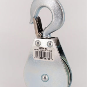 NEW 83MM SINGLE SWIVEL GALVANISED STEEL PULLEY BLOCK WITH SWIVEL SAFETY HOOK 