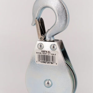 Swivel Hook Single Sheave Pulley Block; Snatch Option