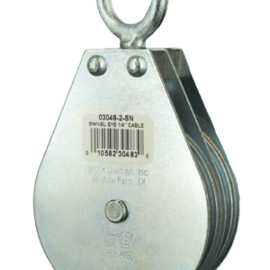 3″ Swivel Eye Pulley Block; Snatch Pin; 2 Sheaves