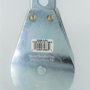 3-1/2″ Fixed Eye Pulley Block; Snatch Pin; 2 Sheaves